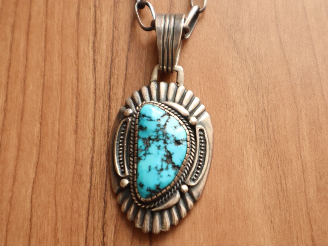 【YuponX】Harry H Begay ペンダント ネックレス Harry H Begay ハリービゲイ インゴットシルバーターコイズペンダント