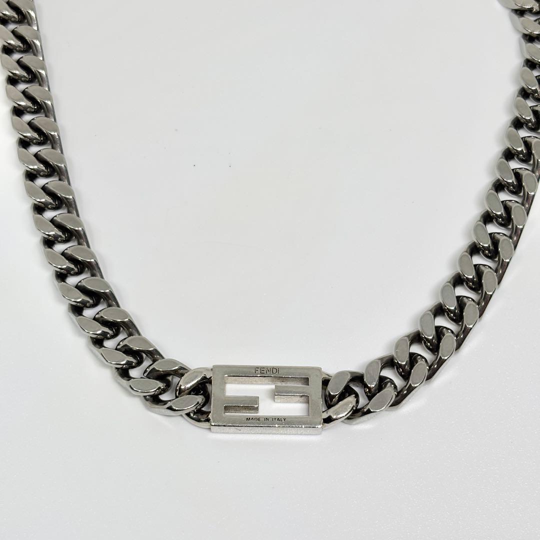 A273 FENDI フェンディ　バゲット　チェーン　ネックレス　シルバー