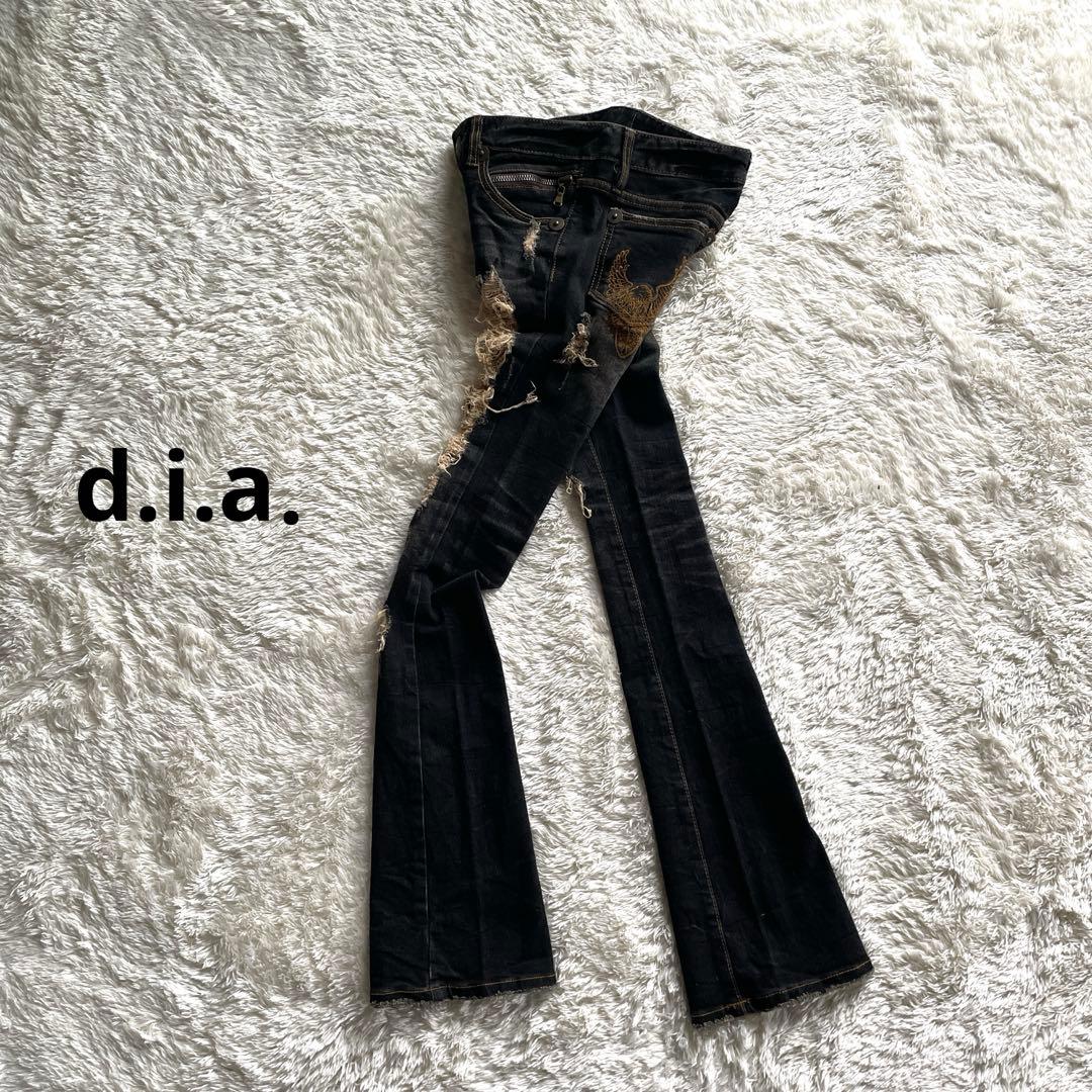 archive Y2K 平成 d.i.a. 金刺繍 ワシ フレアデニム