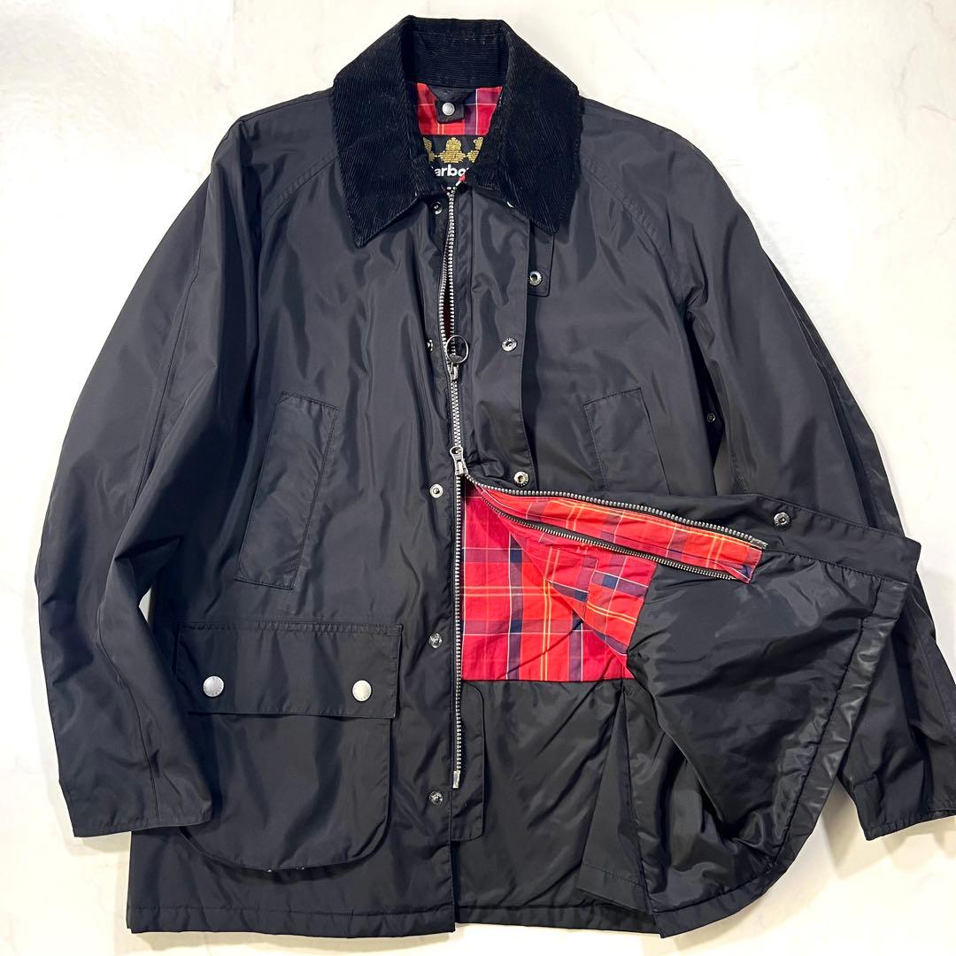 Barbour ジャケット チェックBAYHAM 黒 ダブルジップ