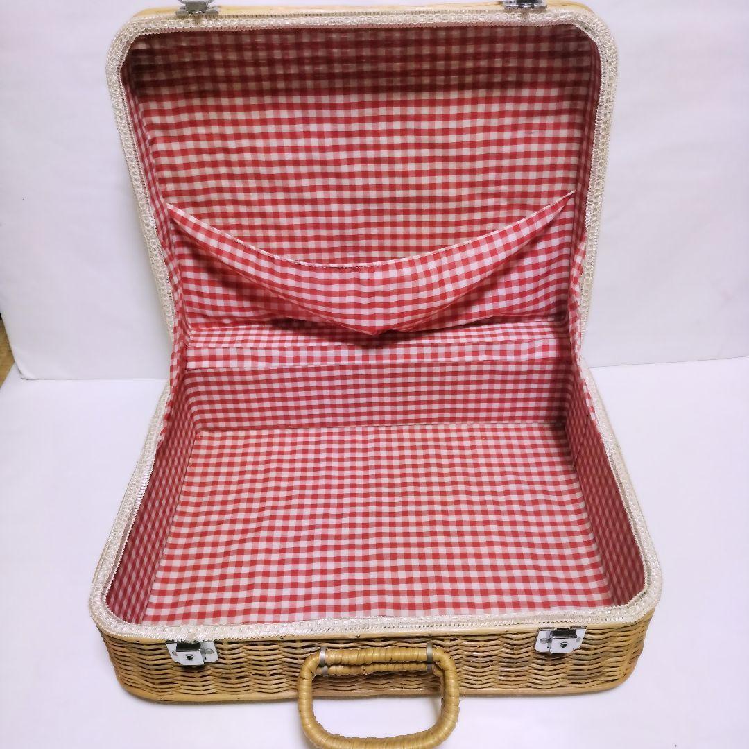 ラタン ピクニックバスケット レトロ風 保冷バッグ トランク 2個 天然