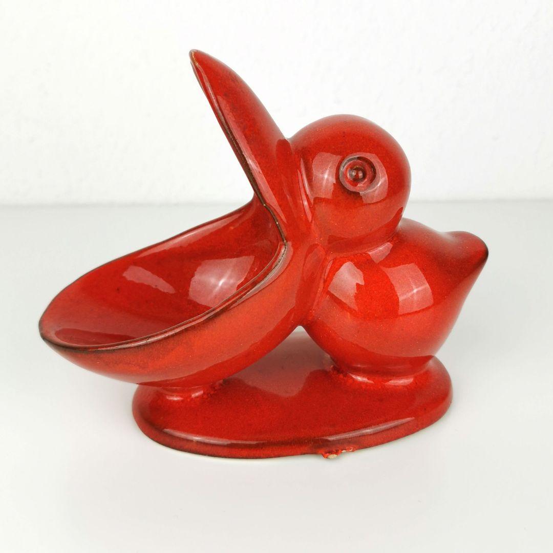 【西ドイツ製 Fatlava 】PAN KERAMIK ペリカン 赤