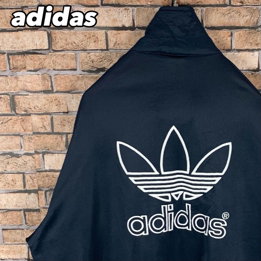 希少☆ L アディダス トラックジャケット 刺繍ロゴ ビッグロゴ 背中