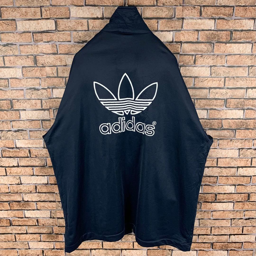 希少☆ L アディダス トラックジャケット 刺繍ロゴ ビッグロゴ 背中