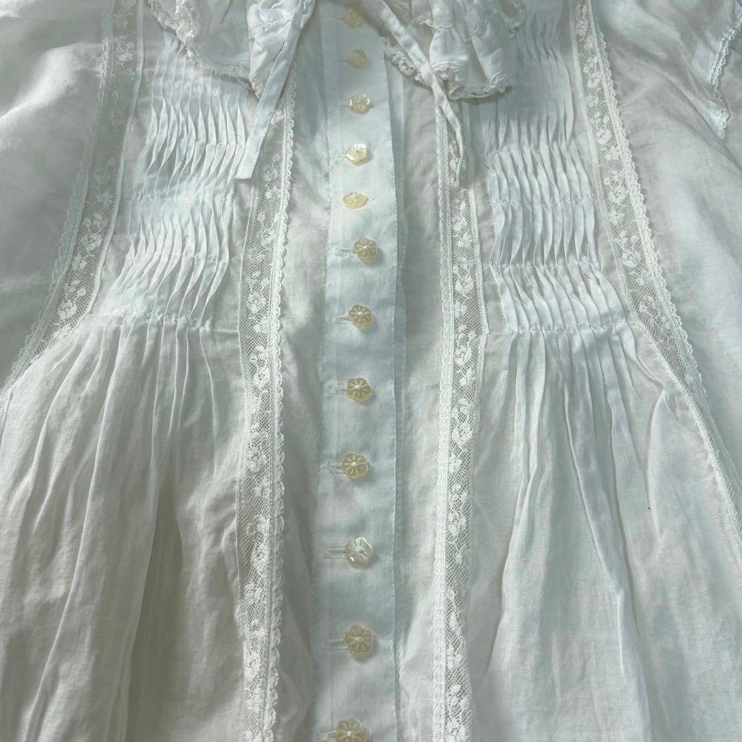 ピンクハウス 希少 日本製 ローンブラウス レース 花モチーフ