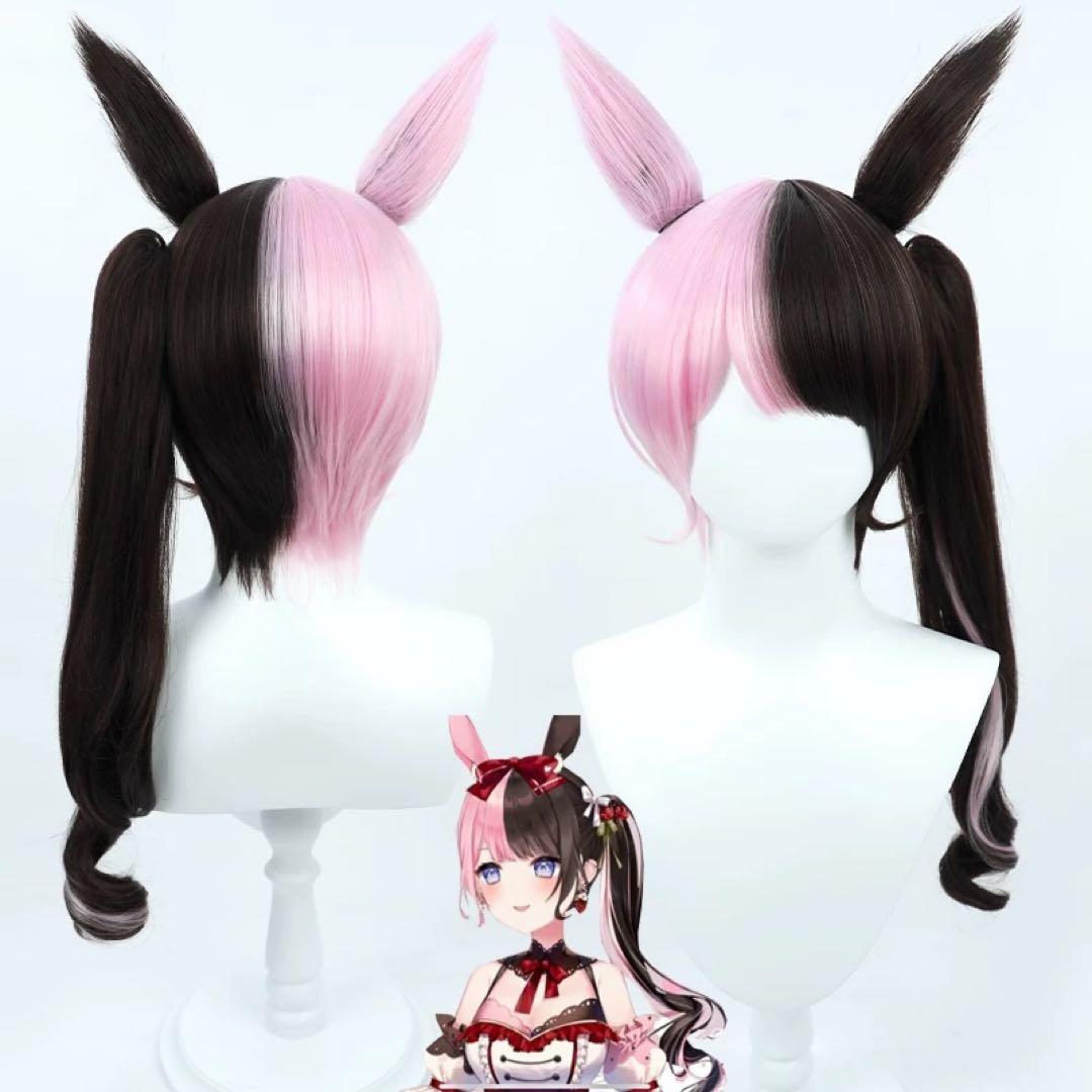 vtuber 橘 ひなの ロングカール ポニーテール コスプレ ウィッグ