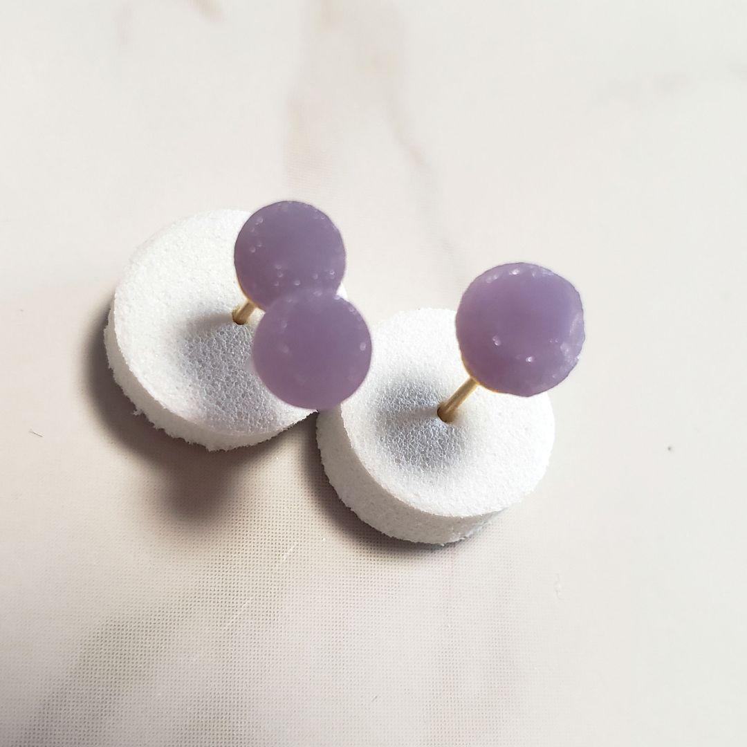 グレープアゲート グレープカルセドニー 鉱物標本 一粒ピアス - メルカリ