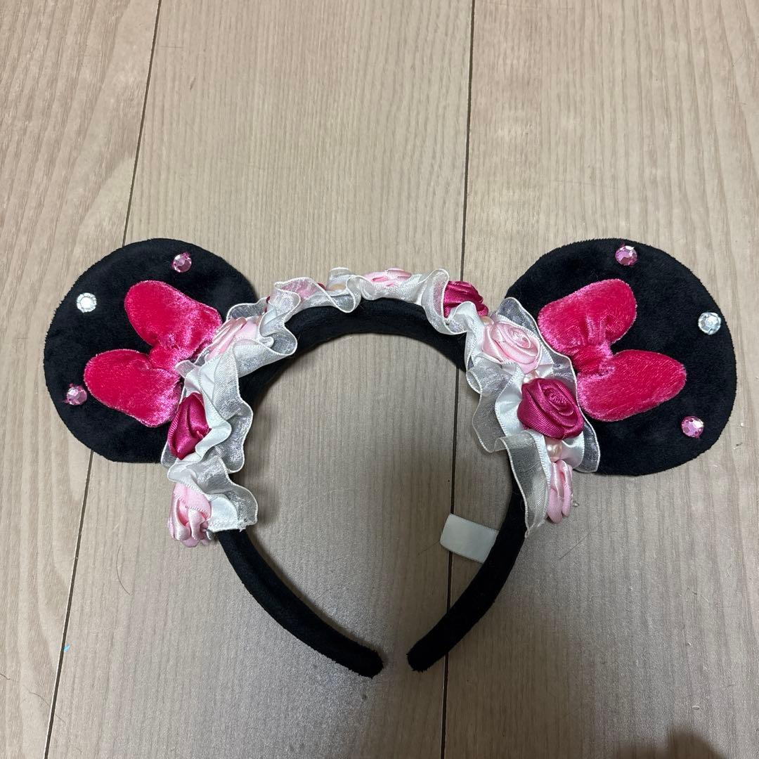 美品　ミニー　カチューシャ　バラ