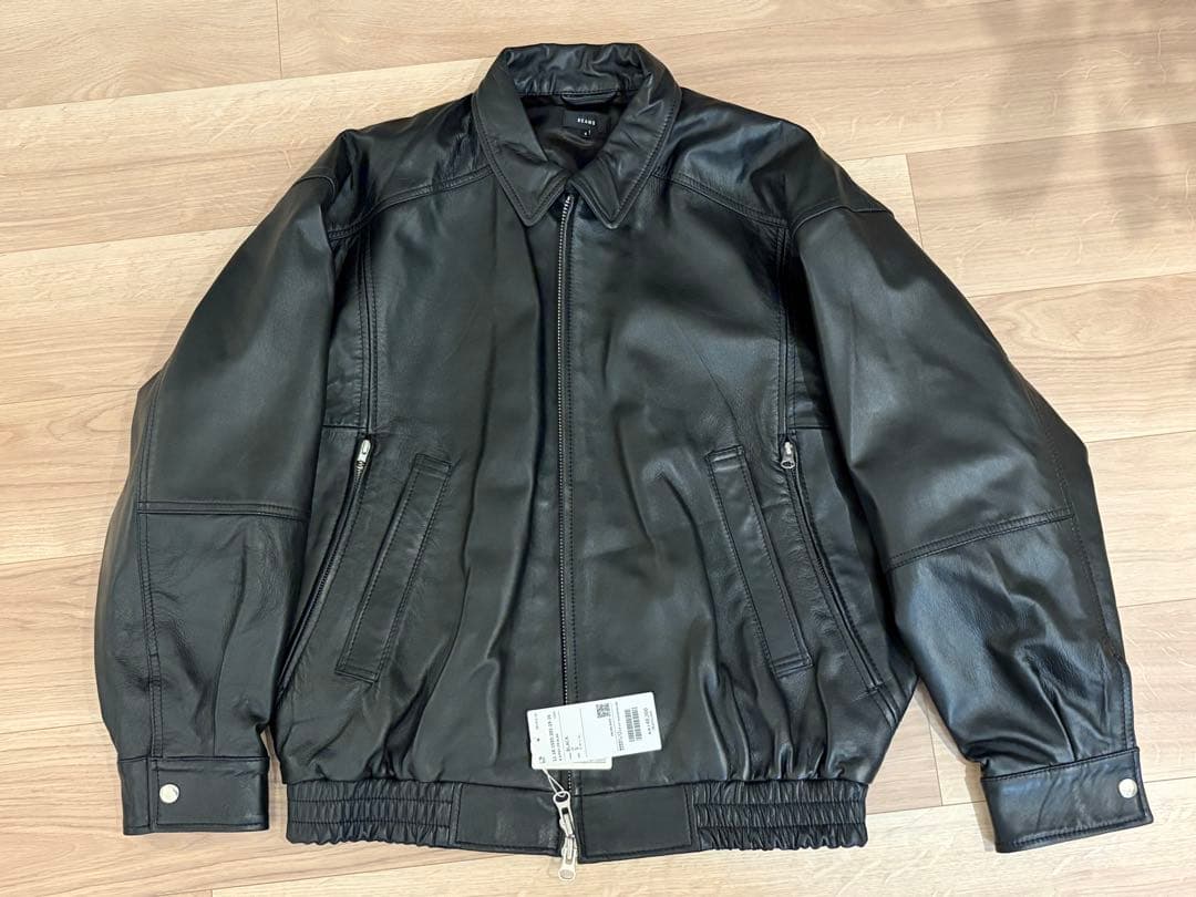 BEAMSワイドフィット 4ポケット レザー ブルゾン レザージャケット BEAMS（ビームス）ワイドフィット 4ポケット レザー ブルゾン