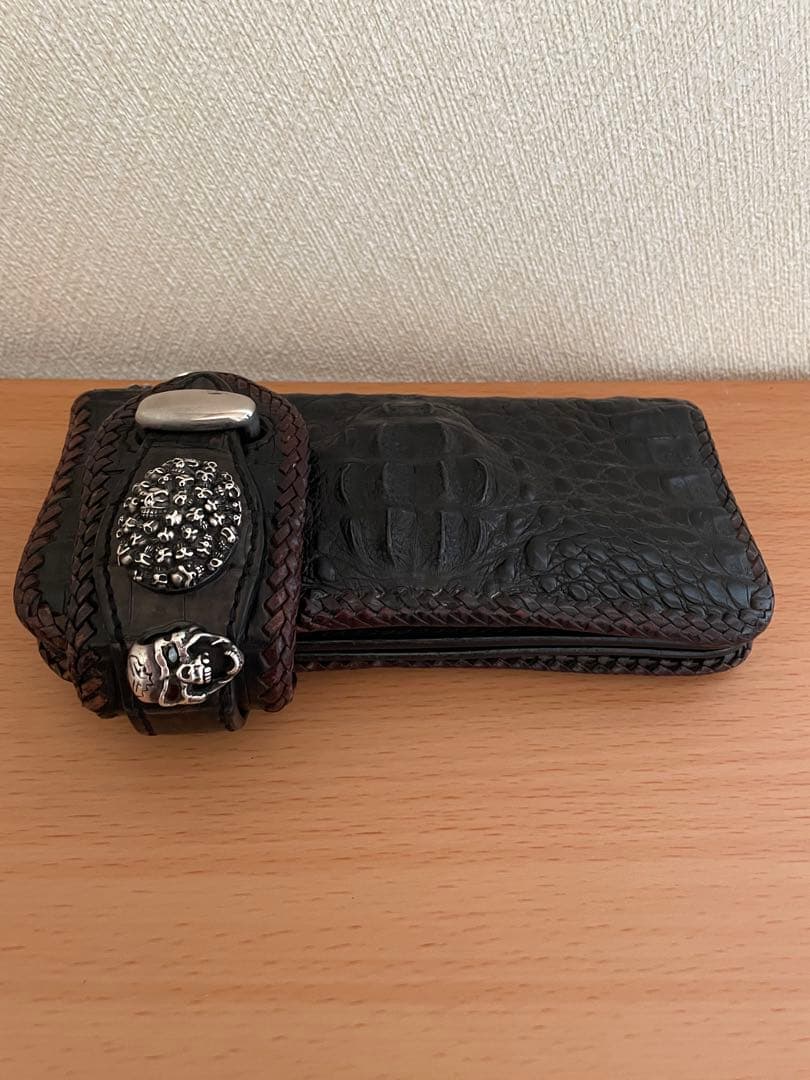 スカルクロコダイル長財布