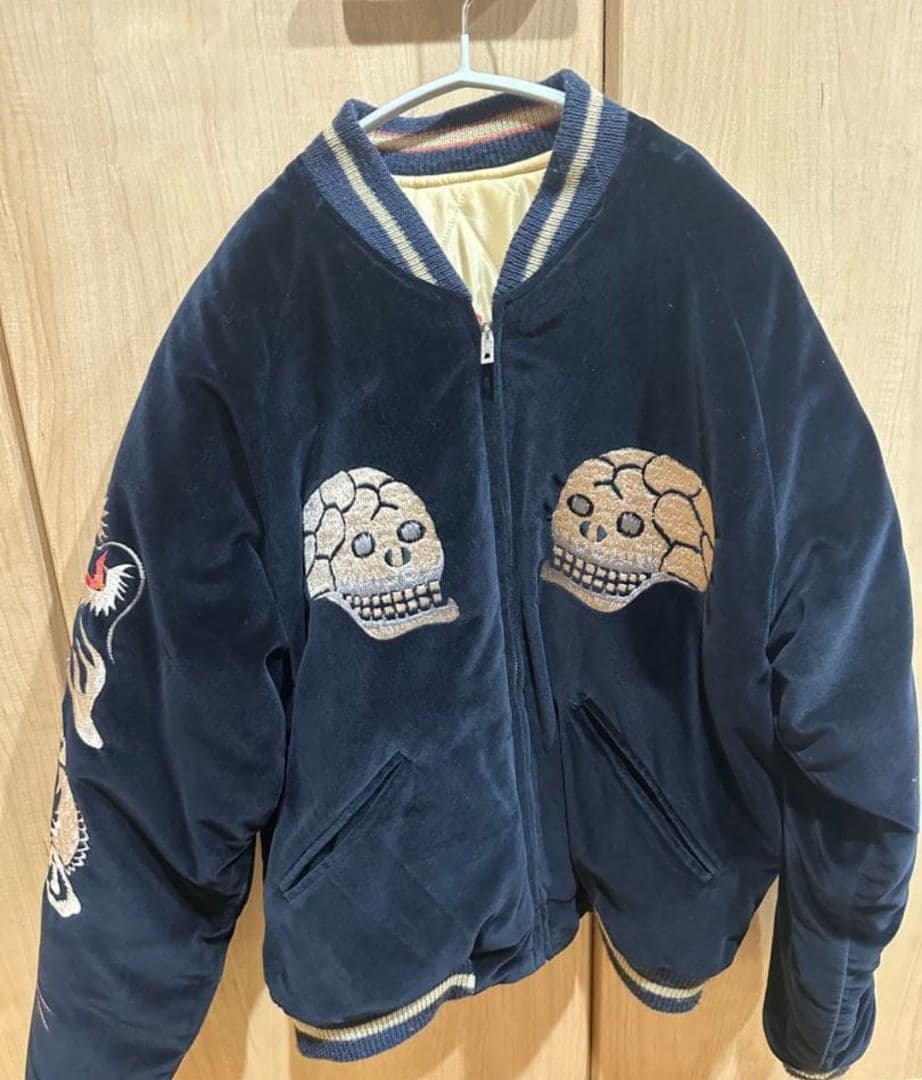 東洋エンタープライズ　スカジャン　ベロア　髑髏蛇