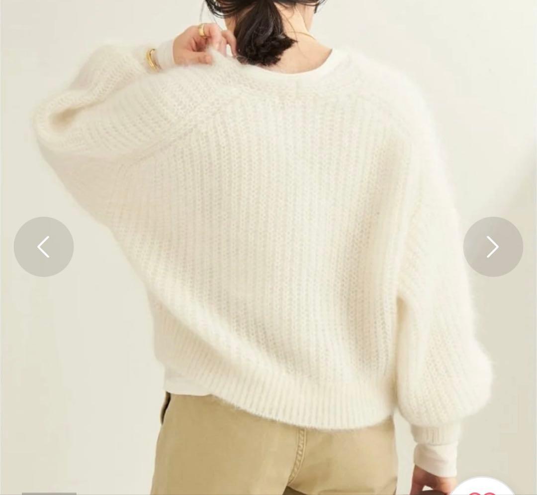 新品未使用】Plage キッドモヘヤMix カタアゼ Vネック プルオーバー