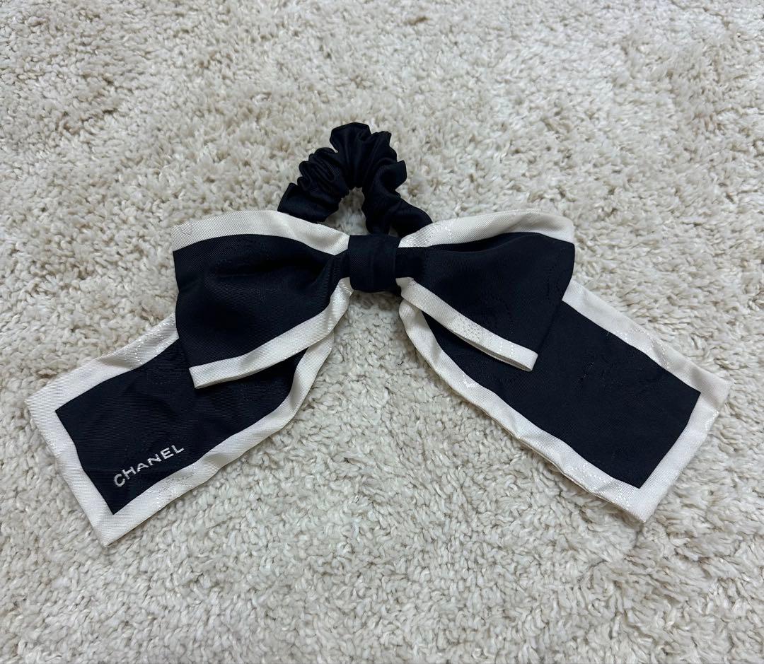 CHANEL シャネル リボン　シュシュ　ヘアアクセサリー