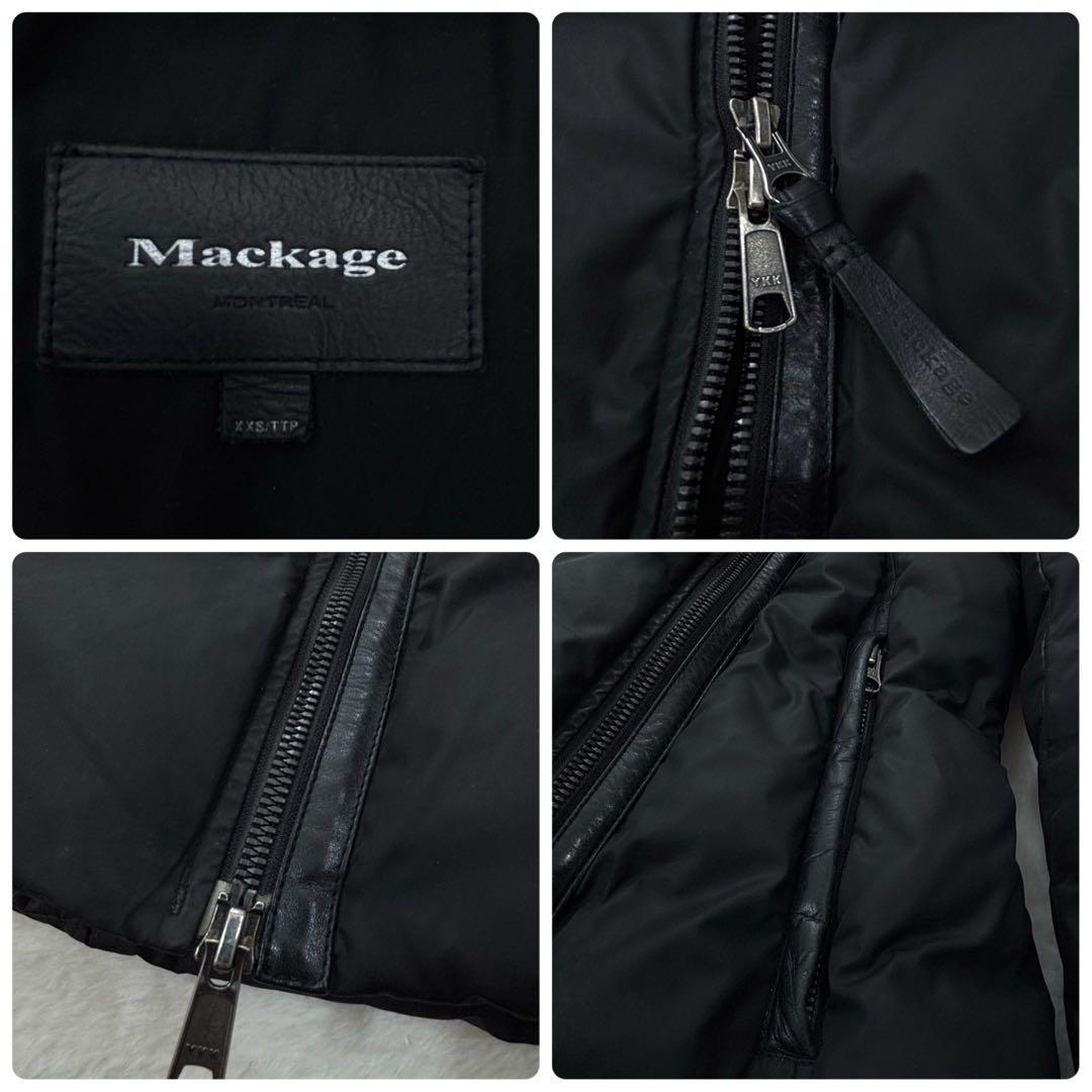 h*6様 マッカージュ ダウンコート レザー ニット KAY-NFR同型 ブラッ