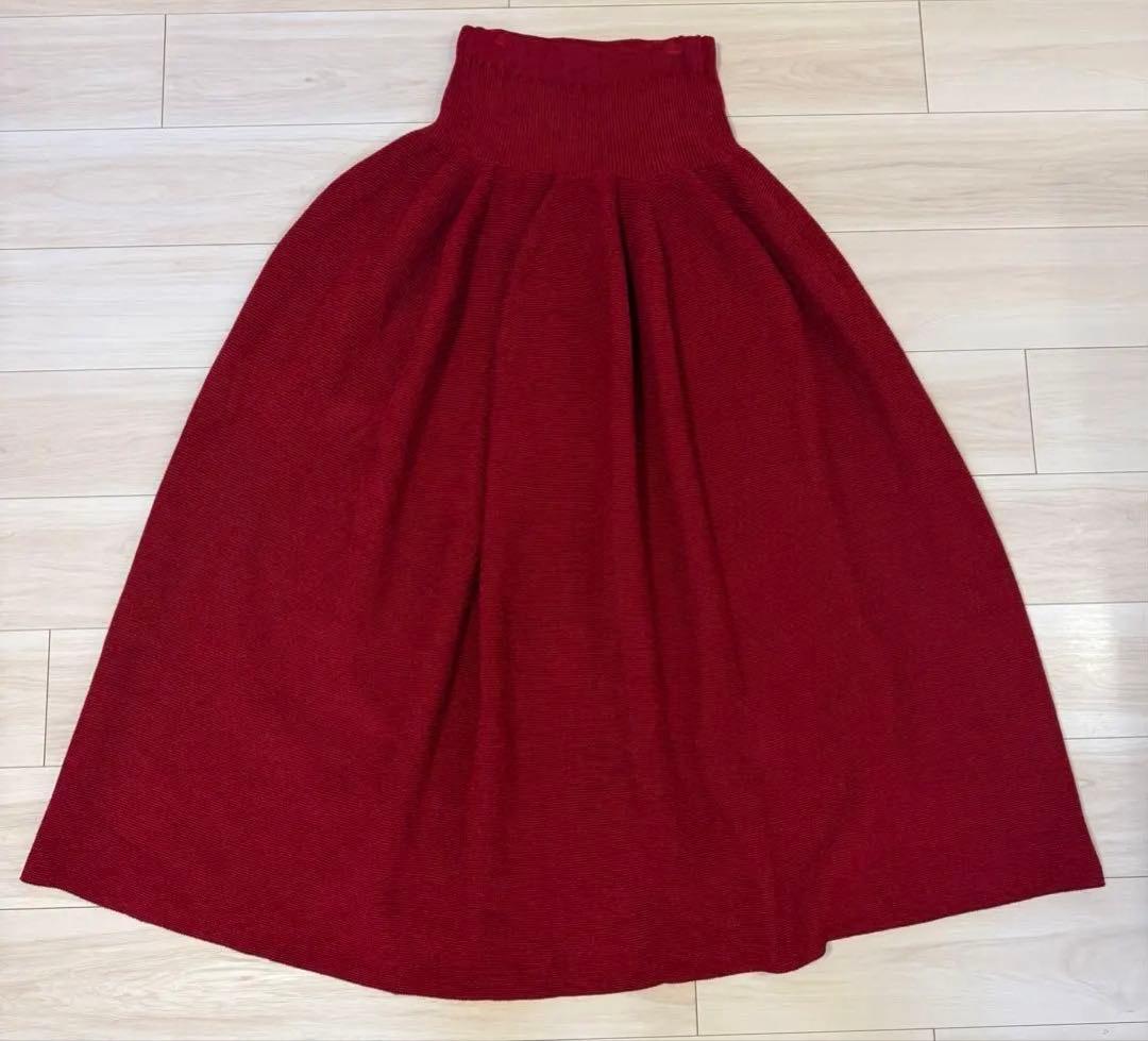 CFCL POTTERY VELVET SKIRT サイズ3 赤