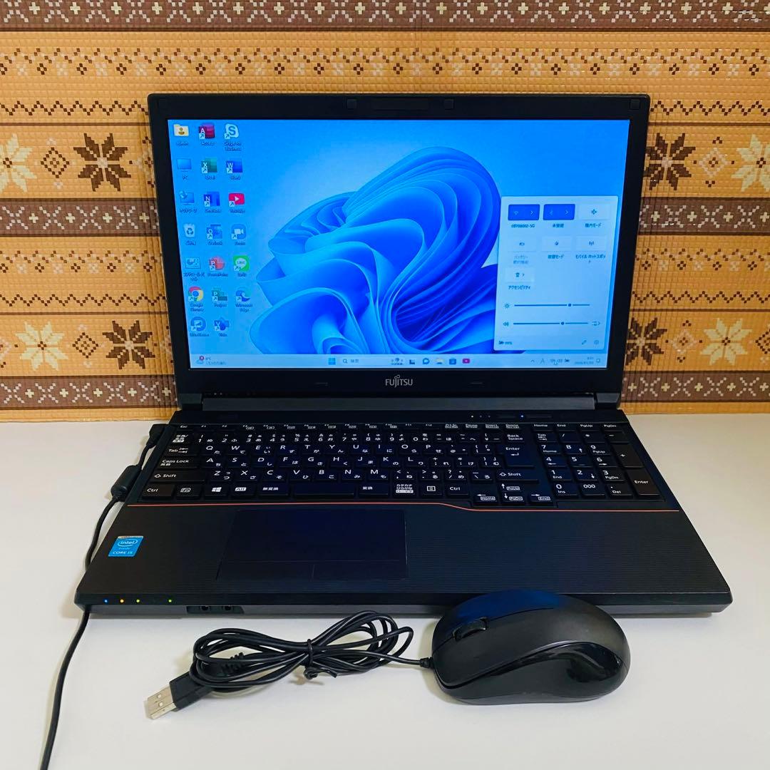 Y13 Fujitsuノートパソコンi5メモリ8G高速Windows11オフィス