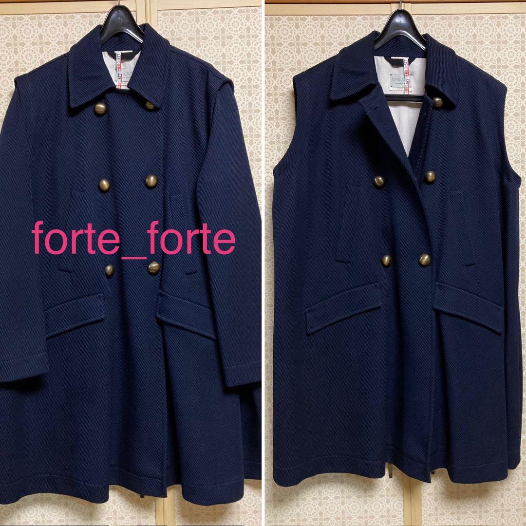 美品　forte_forte 2WAY テントコース　スリーブレスコート　ベスト