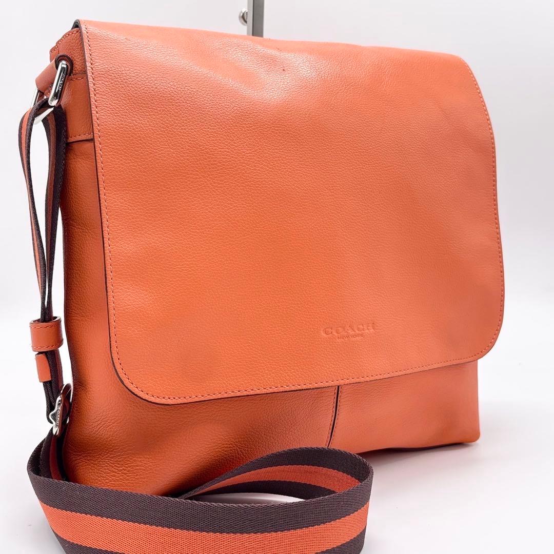 コーチ 希少色 レザーショルダーバッグ　メッセンジャ―　ヘリテージ