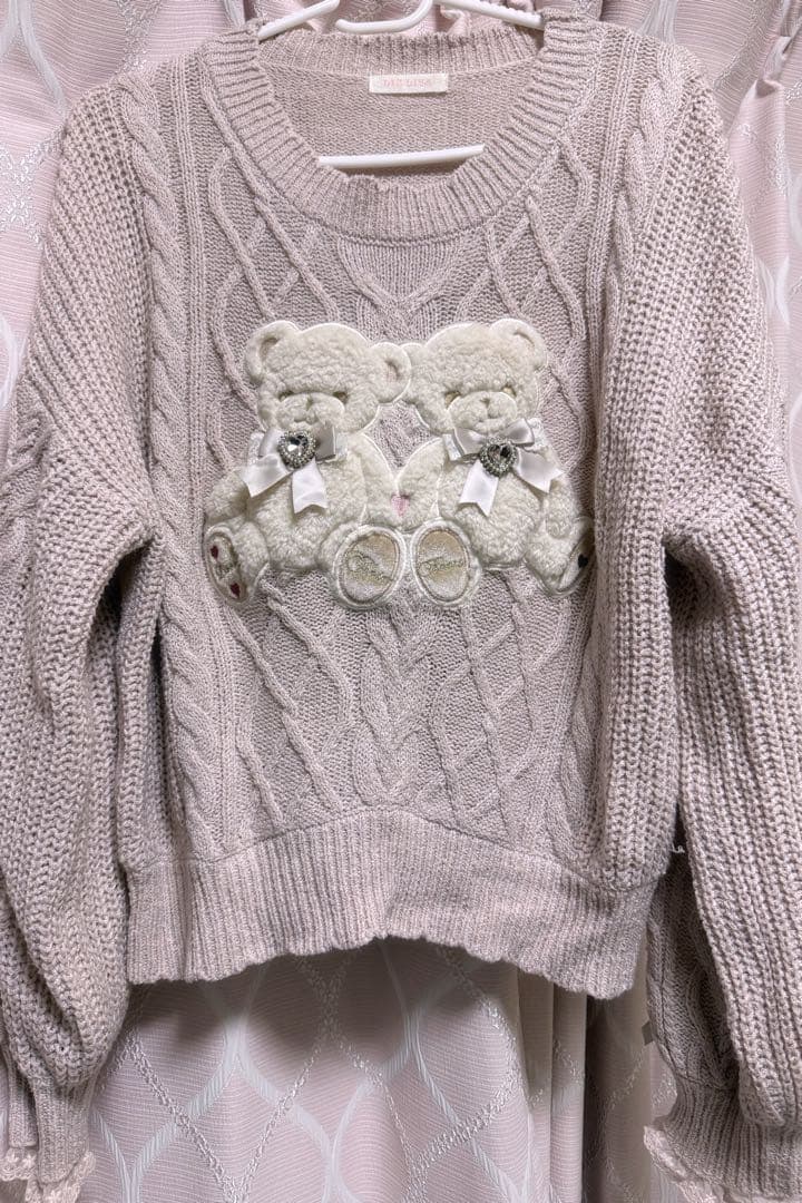 LIZLISA/Twin Bearsニツトトップス/ピンク