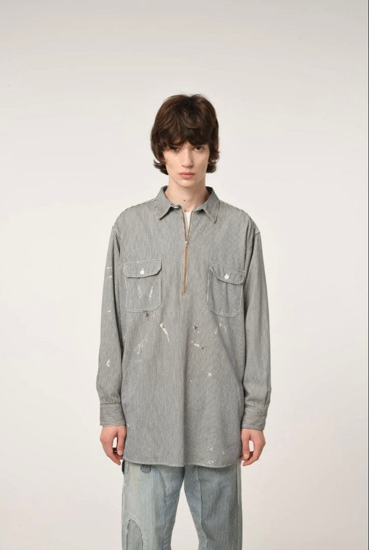 トップス BOWWOW WORK HICKORY STRIPE PO SHIRTS