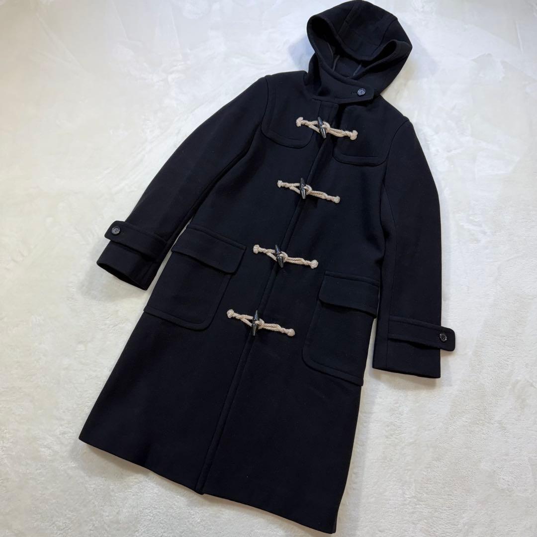 極美品 Drawer ドゥロワー ダッフルコート ロング丈 ウール 黒 38 M DRAWER（ドゥロワー） 美品 ウールケヌキノーカラーコート 6525-299