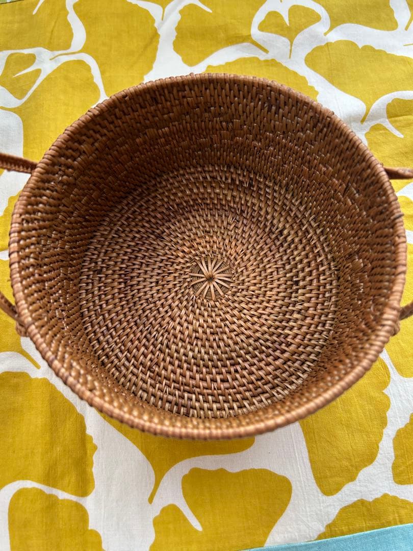 雑貨 アタ 編み2段ランチバスケット 2個セット裁縫道具 小物入れ バリ