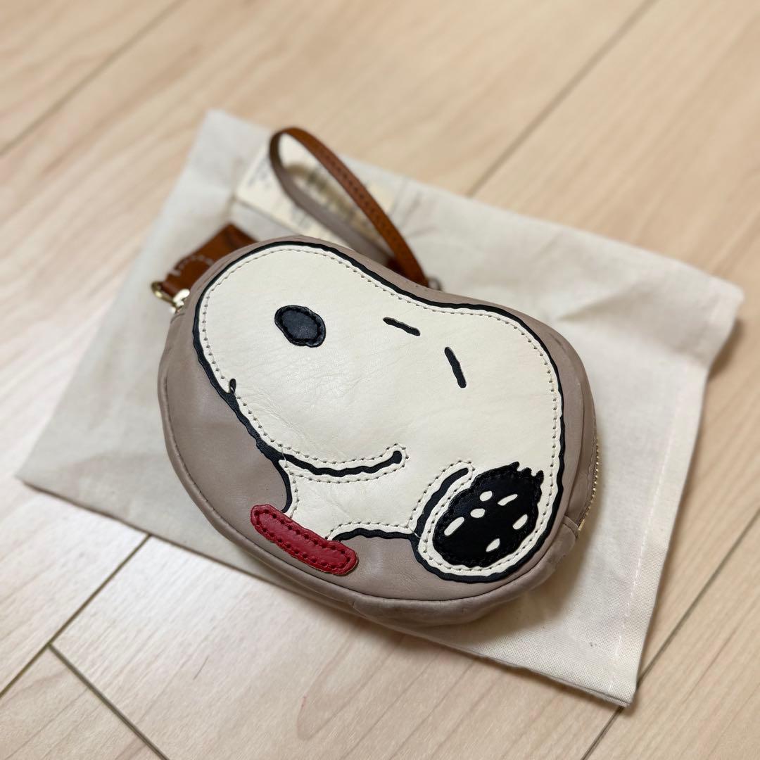 未使用 genten ゲンテン スヌーピー レザーポーチ