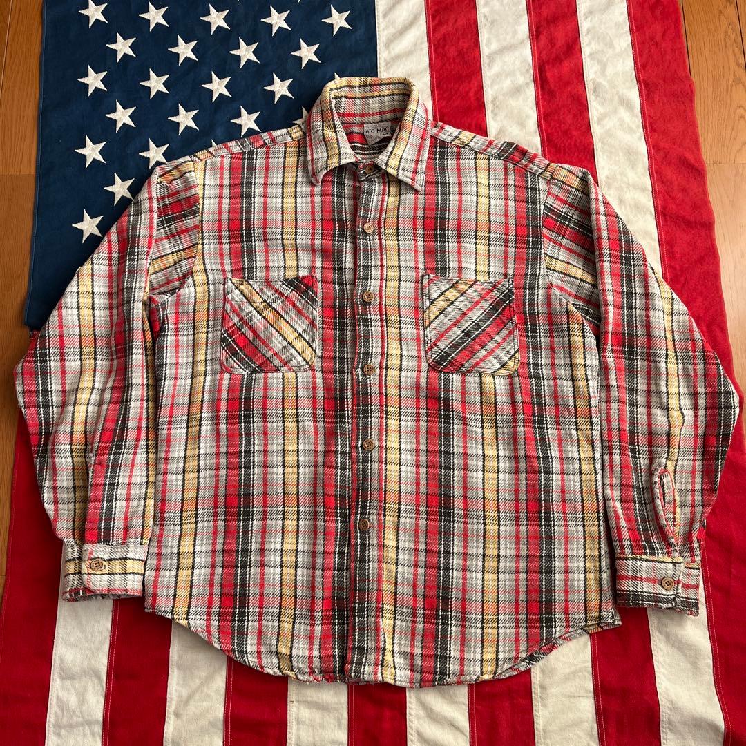 70s ビンテージ BIG MAC ヘビー ネルシャツ M アメリカ製 好配色