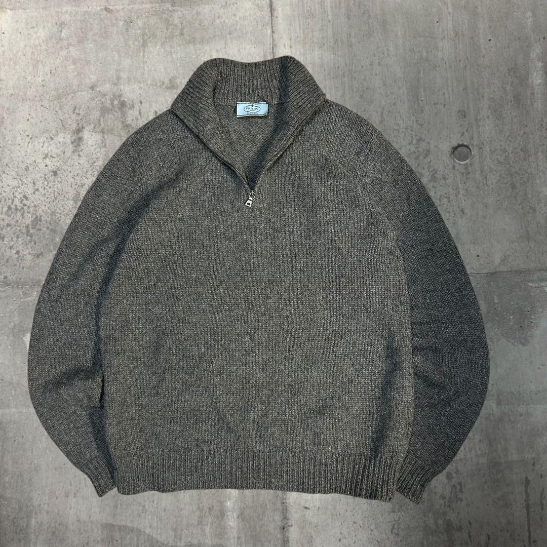 トップス 10aw archive Prada Alpaca Half Zip Knit