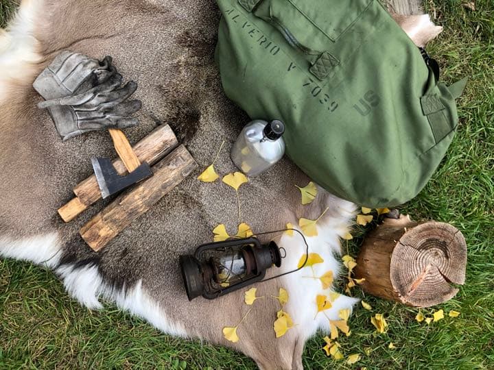 鹿皮オス エゾシカ冬毛 蝦夷鹿毛皮敷物 登山 ラグマット冬キャンプ