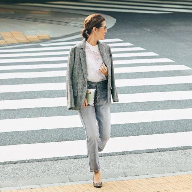 大草直子さん着用◆新品 アッパーハイツ EIGHTY'S シルバー 22