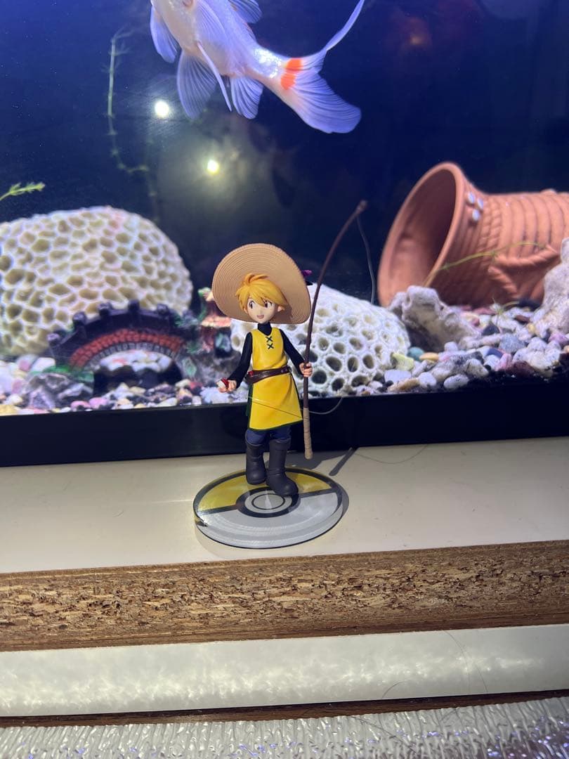 釣りキャラクター フィギュア ポケモンボール台座付き