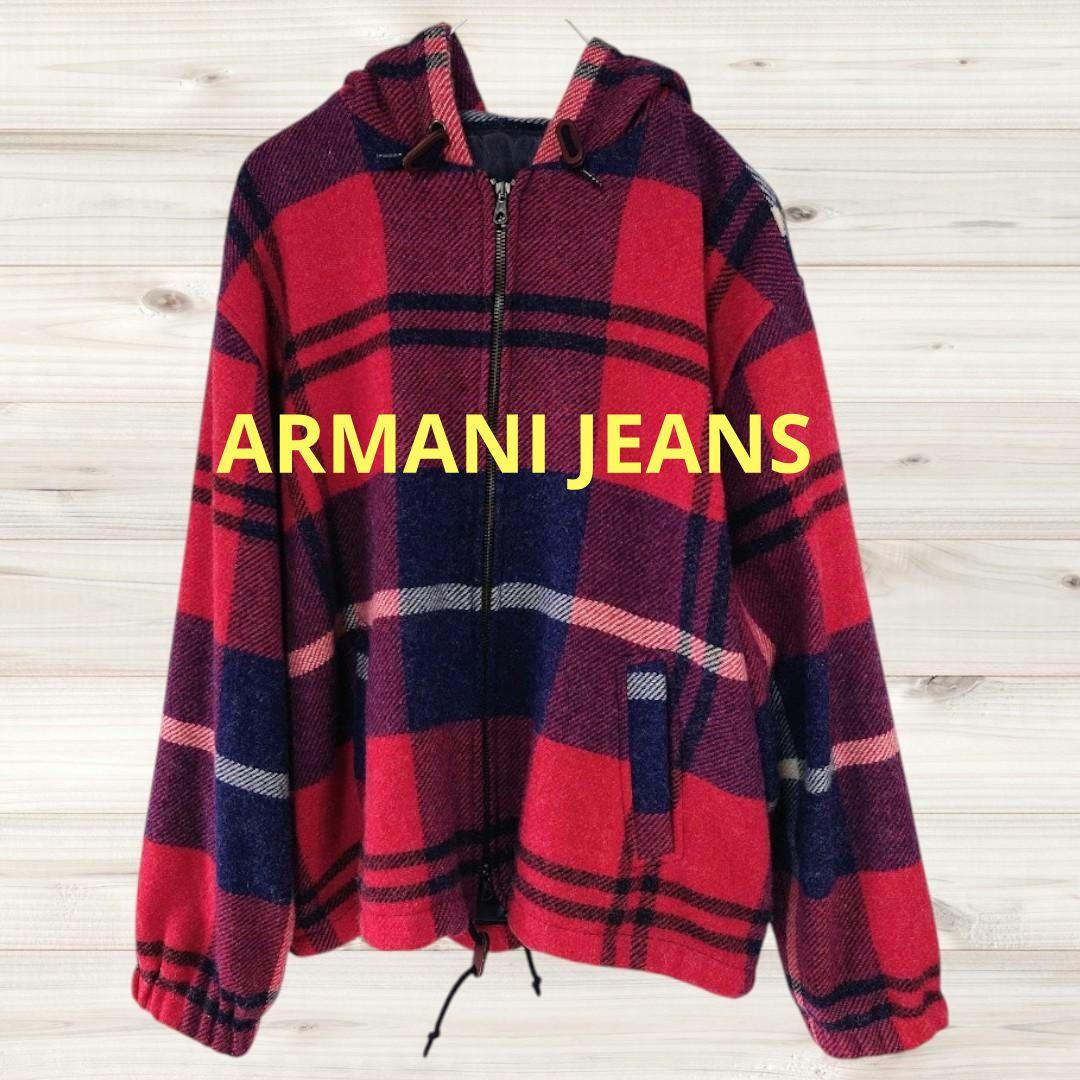 シ*理様 【希少】ARMANI JEANS ウール100% パーカー イタリア製