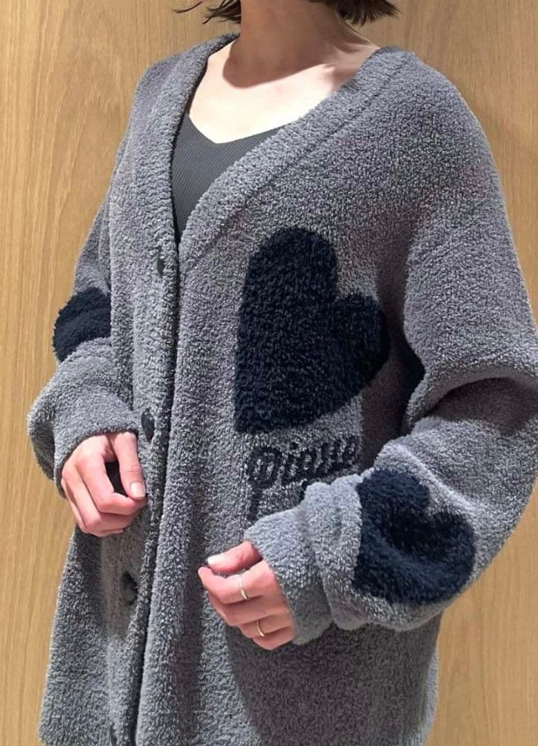 ジェラートピケ【限定品】【UNISEX】ハートジャガードカーディガン