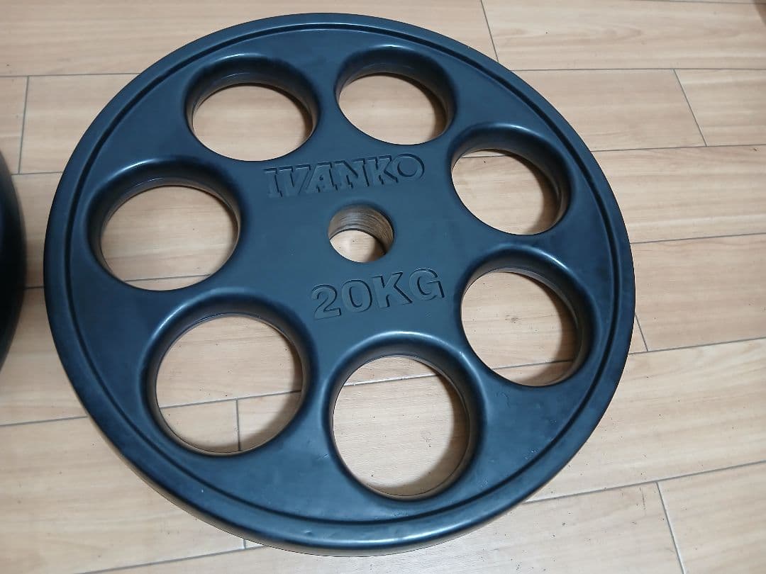 ①IVANKOイヴァンコ ラバープレート20kg x1枚穴径50mm(同時購入)