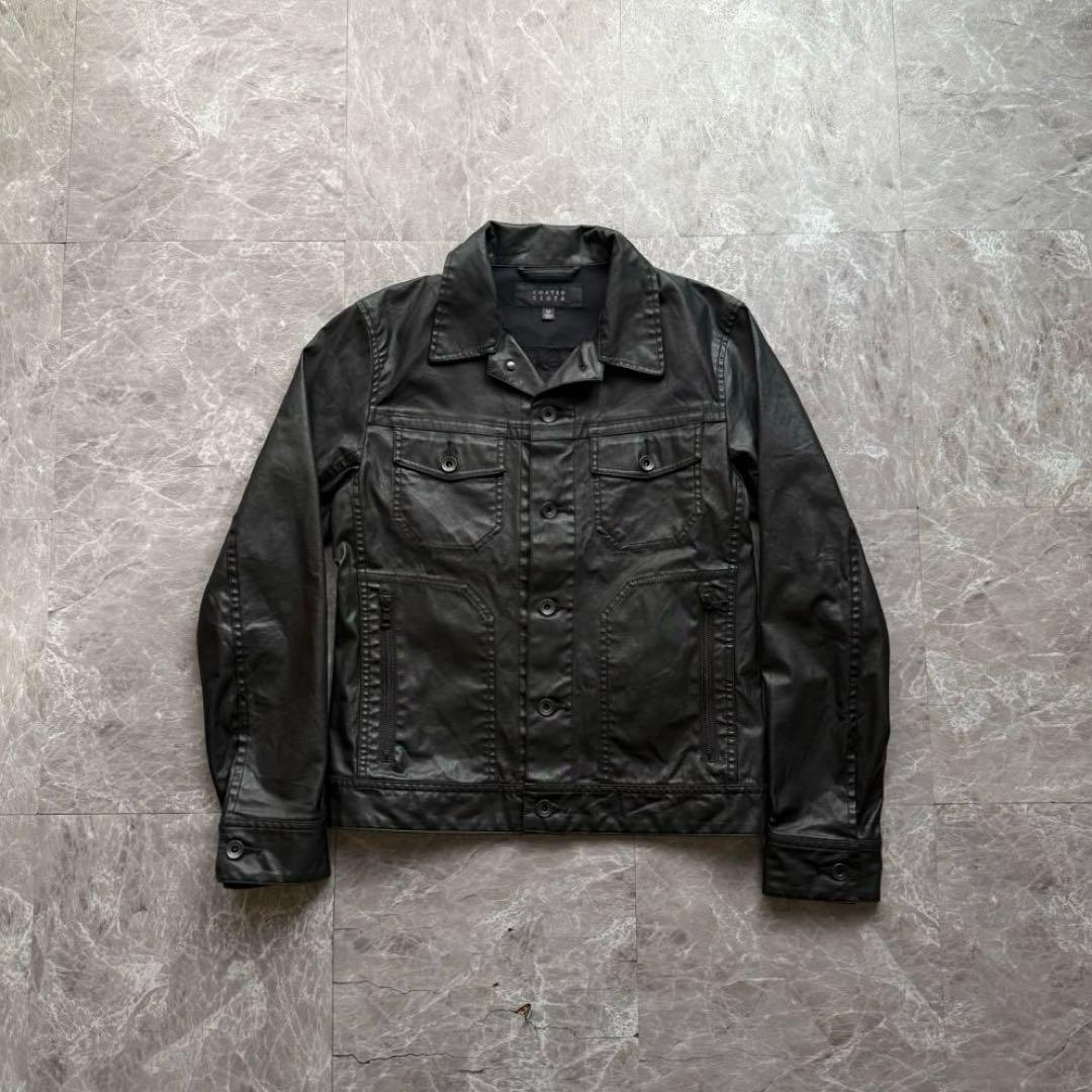 ジャケット・アウター old uniqlo coated cloth leather jacket