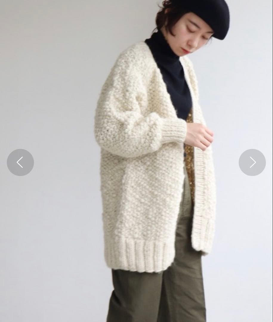 yuni ネパールハンドニット　ミドルカーディガン