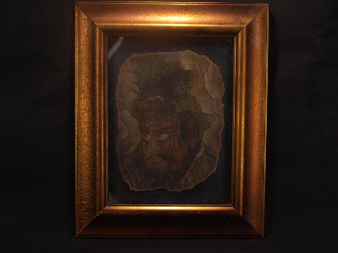 骨董市掘り出し品 唐時代　敦煌莫高窟壁画 彩絵発掘品 AK1947A7-2