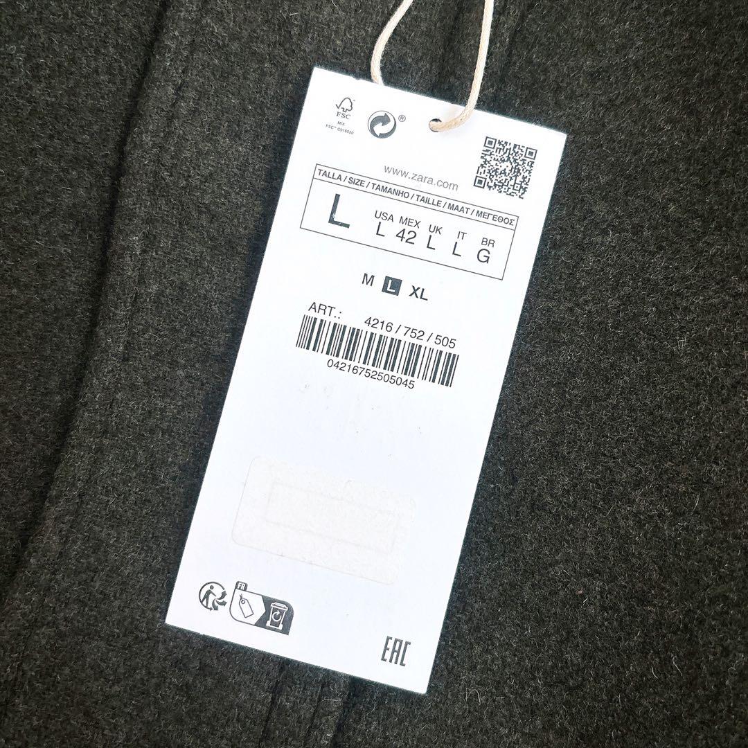 新品》ZARA MAN limited ファネルカラージャケット カーキ L - メルカリ