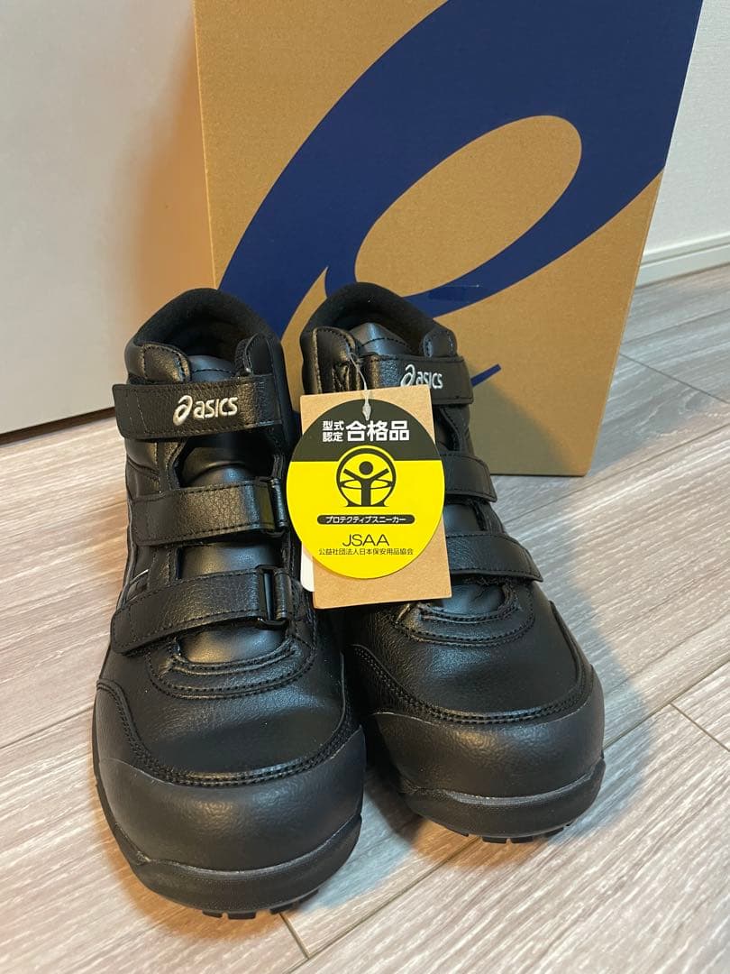 asics 安全靴 ベルクロ式 25.0cm 黒 CP302