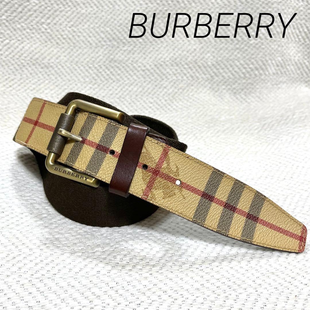 美品 BURBERRY バーバリー イタリア製 ベルト ノバチェック ナイロン burberry/バーバリー通販 | リバーシブル チェック TBベルト【送料無料