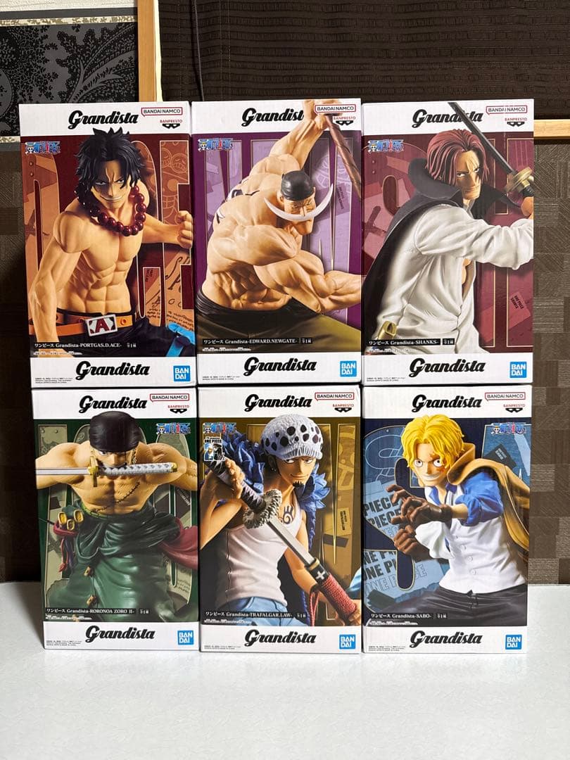ワンピースGrandista６点(エース　シロヒゲ　シャンクス　ゾロ　ロー　サボ