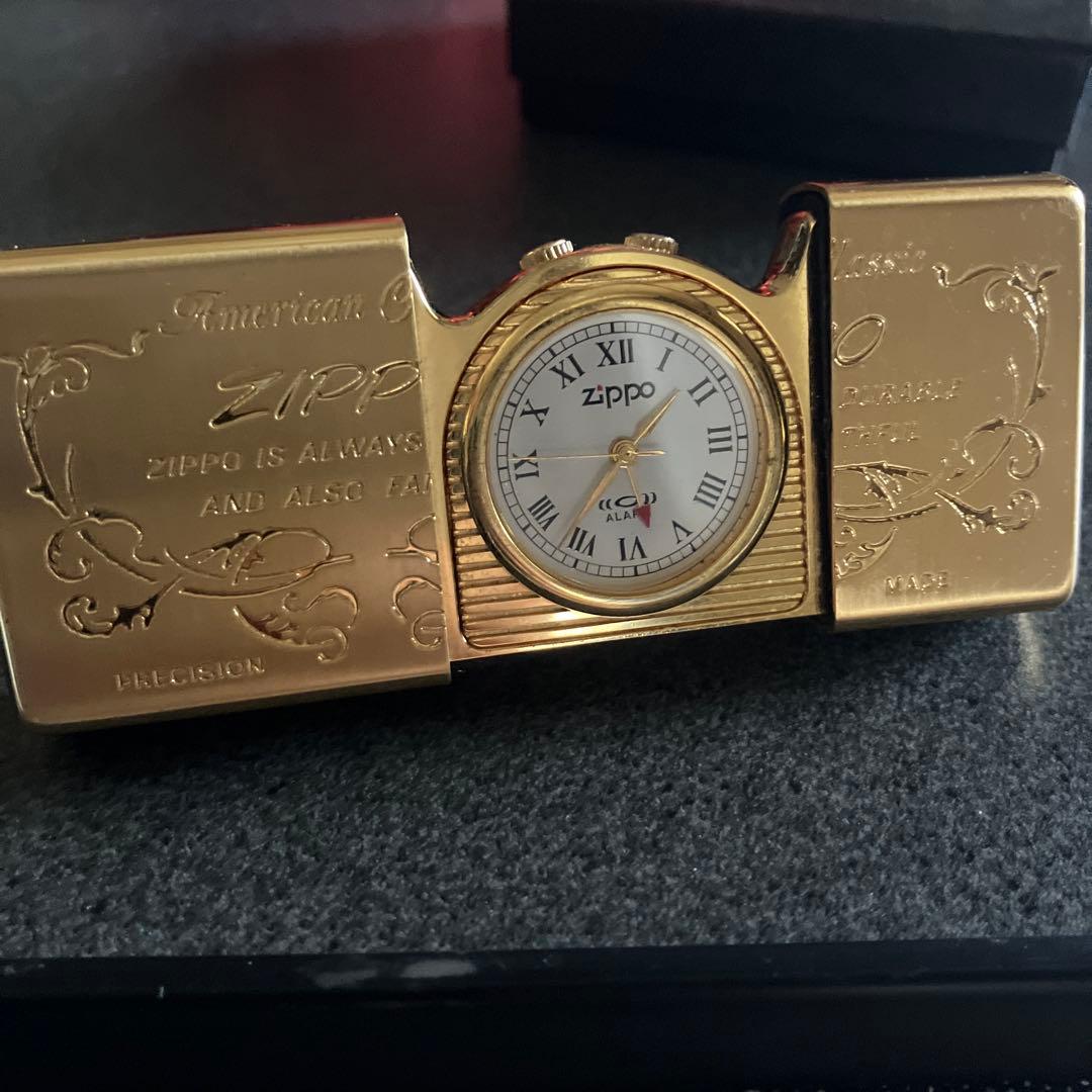 値下げ交渉ありZIPPO ゴールド トラベルクロック1990年代　アンティーク