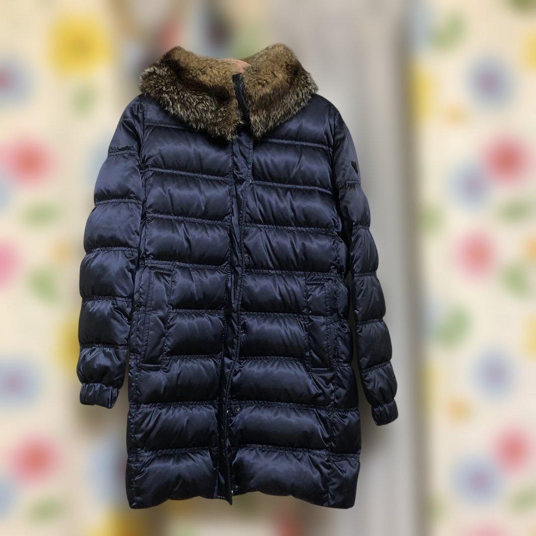 24時間タイムセールPRADA ネイビー ロングダウンジャケット 大きめ