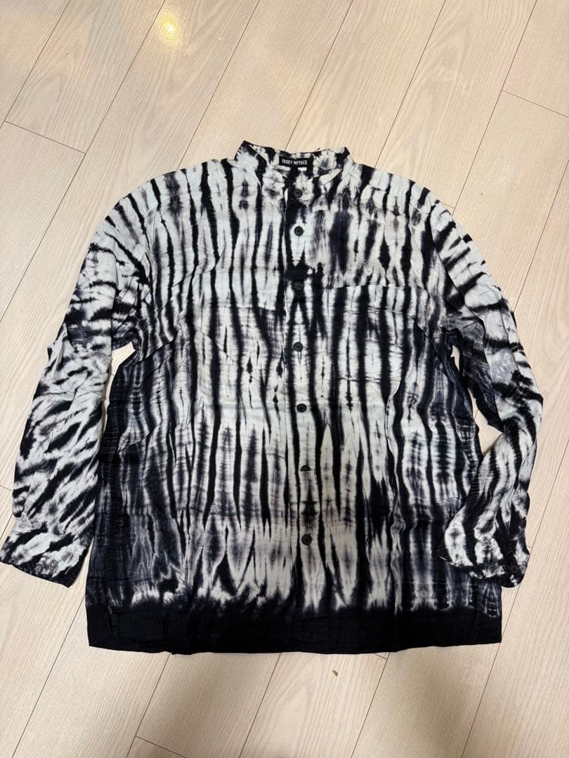 ISSEY MIYAKE タイダイ柄長袖シャツ 綿100% M Vintage 80's ISSEY MIYAKE Japan Plantation Unisex Pleat Striped