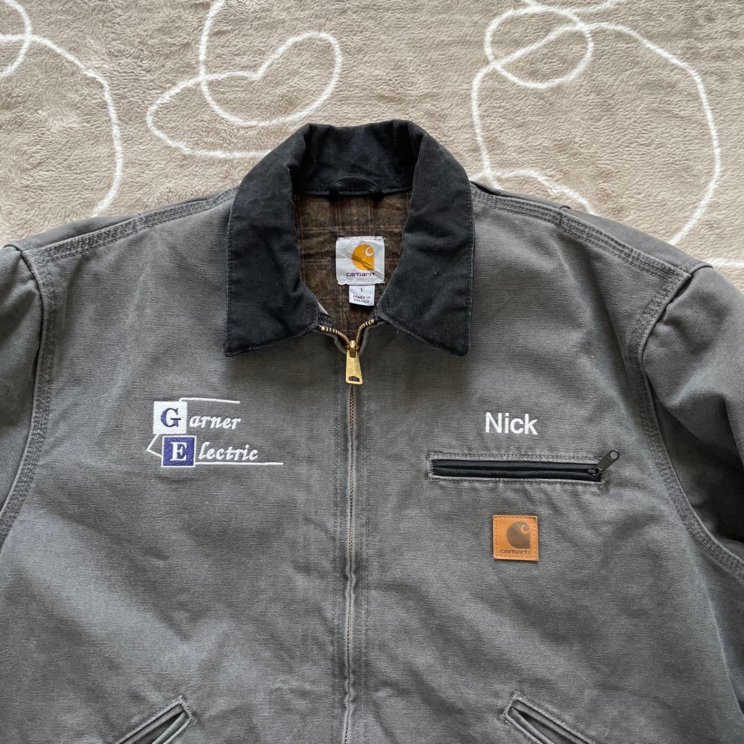 Carhartt デトロイトジャケット　企業ロゴ　Lサイズ