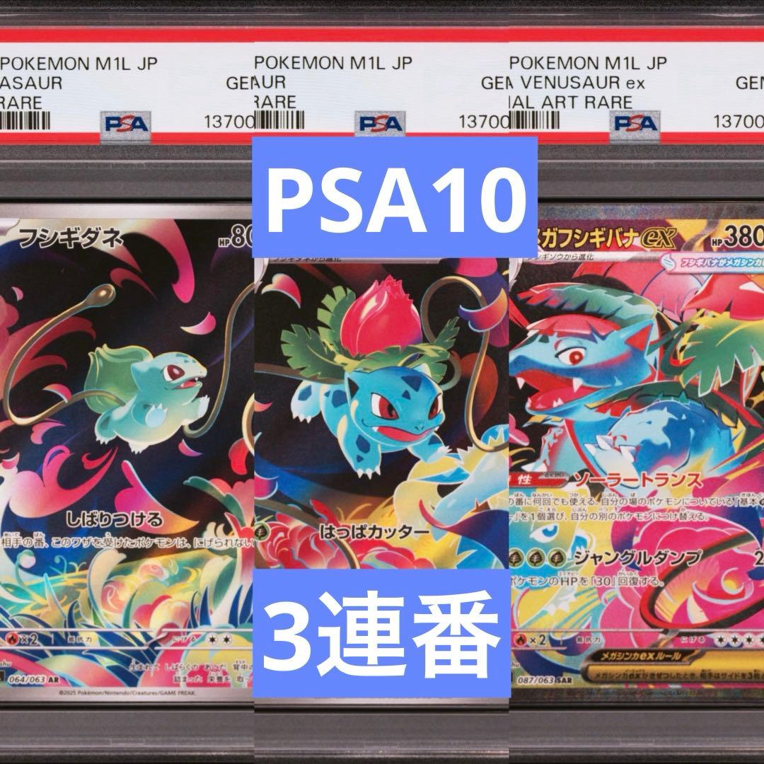 【PSA10】ポケモンカード　メガフシギバナex フシギダネ　フシギソウ　3連番