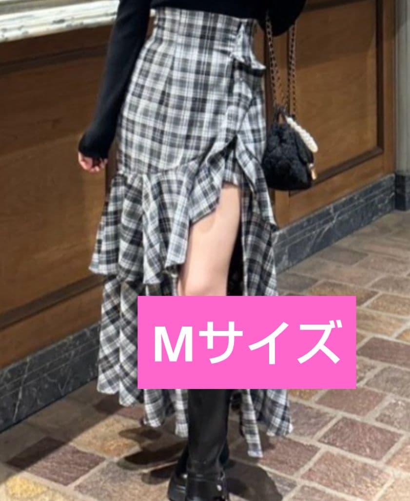 rienda　リエンダ　チェックフリルスリットスコートショートパンツ　Mサイズ