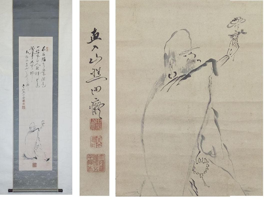 ♥【模写】田能村直入　羅漢図　掛け軸　掛軸　骨董品 2026年最新】Yahoo!オークション -掛軸 十六羅漢の中古品・新品・未