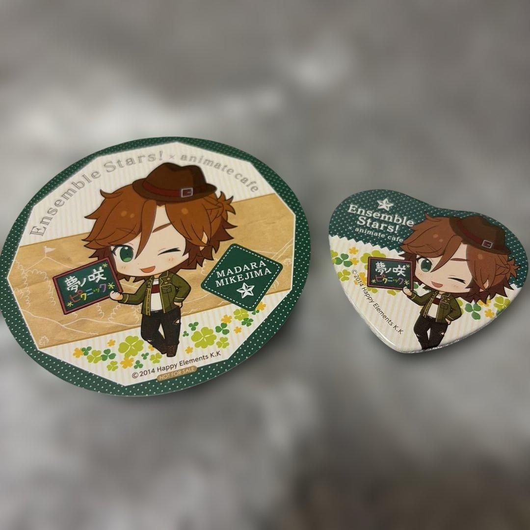 あんスタ！×アニメイトカフェ ハート型ピンバッジ&コースター 三毛縞斑